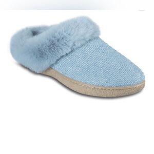 Isotoner Women's Light Blue Plush Slippers